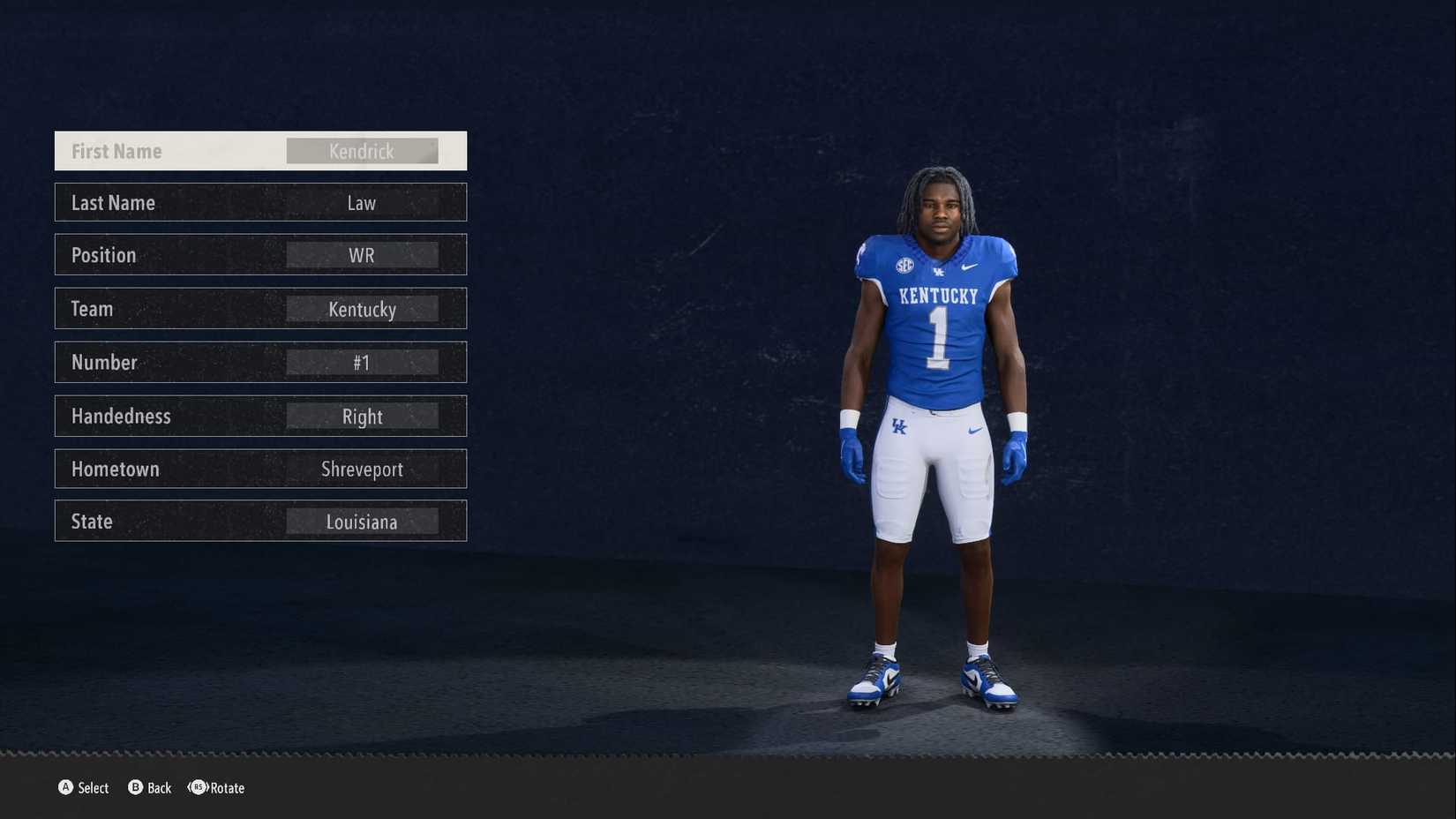 kendrick law fastest wr in college football 26