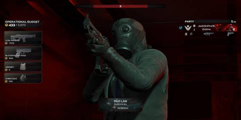 The Commando in the Menu Before a Game