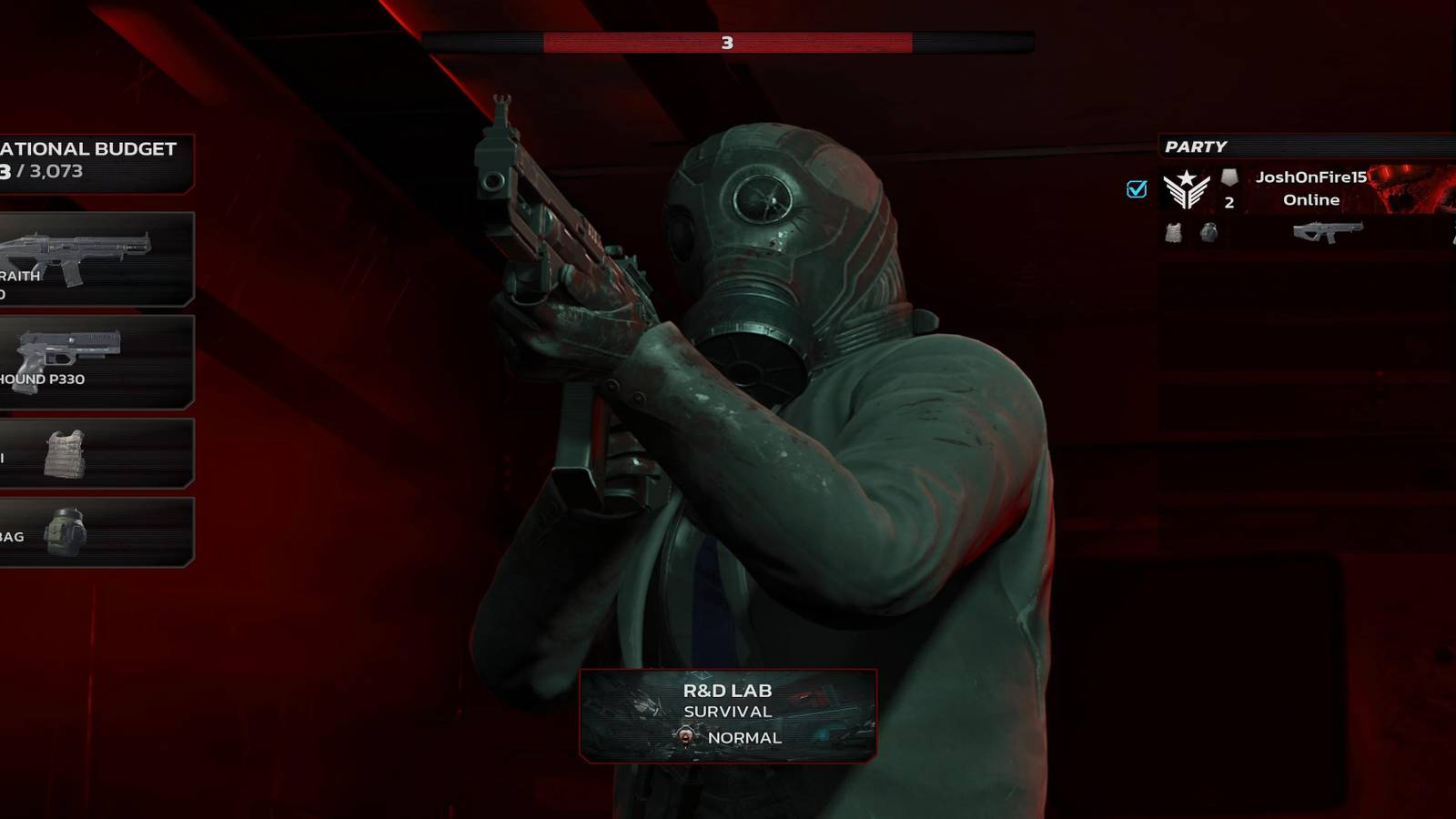 The Commando in the Menu Before a Game