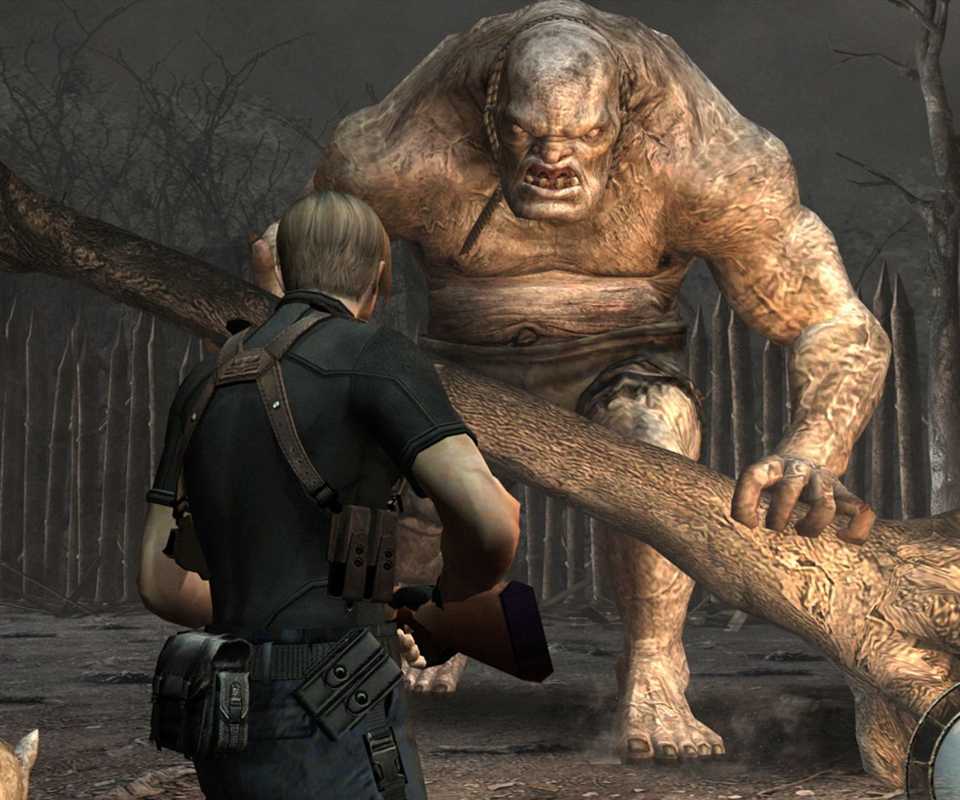 Leon melawan El Gigante dengan bantuan anjing - Resident Evil 4