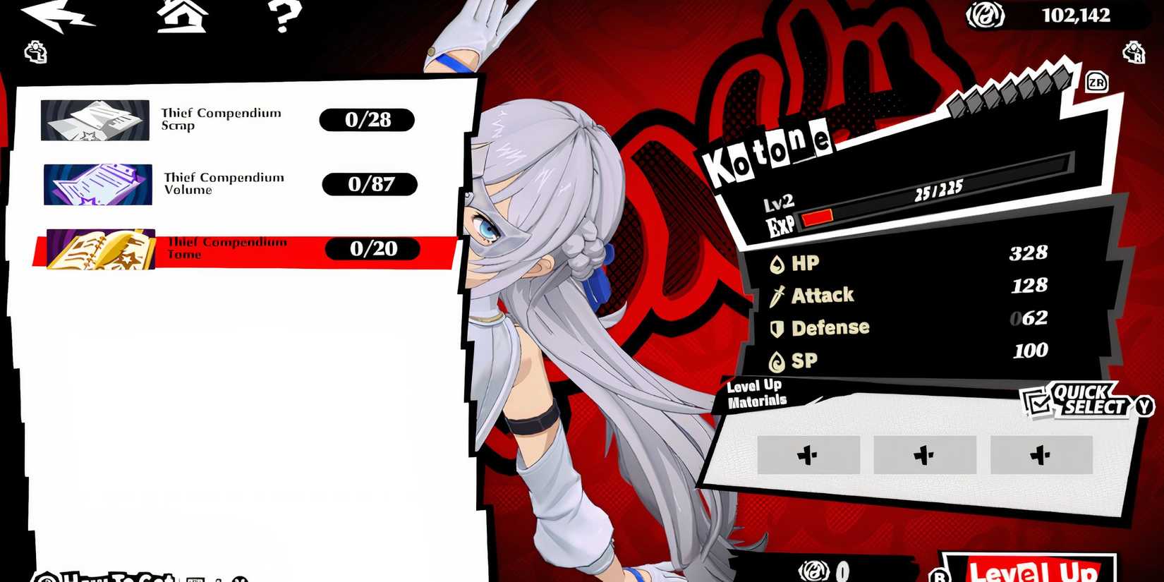 Leveling up Kotone in Persona 5 The Phantom X