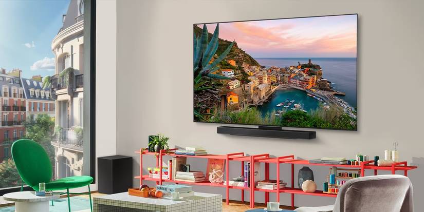 LG C5 mounted on the wall.