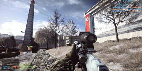 Looking at a large tower in Battlefield 4 Dragon's Teeth