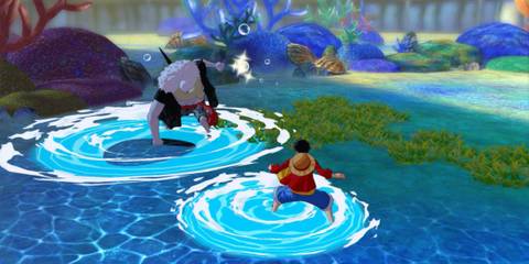 Luffy fighting Hody Jones -  One Piece Unlimited World Red
