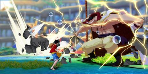 Luffy fighting Whitebeard -  One Piece Unlimited World Red