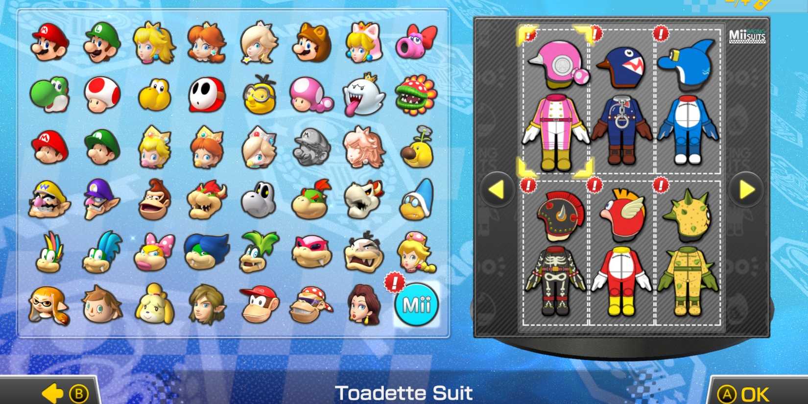 mario kart 8 deluxe booster pack wave 6 mii costumes