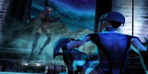 Storm fighting Fault Zone in Marvel Nemesis: Rise Of The Imperfects