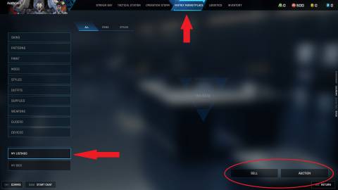 Mecha Break Marketplace menu