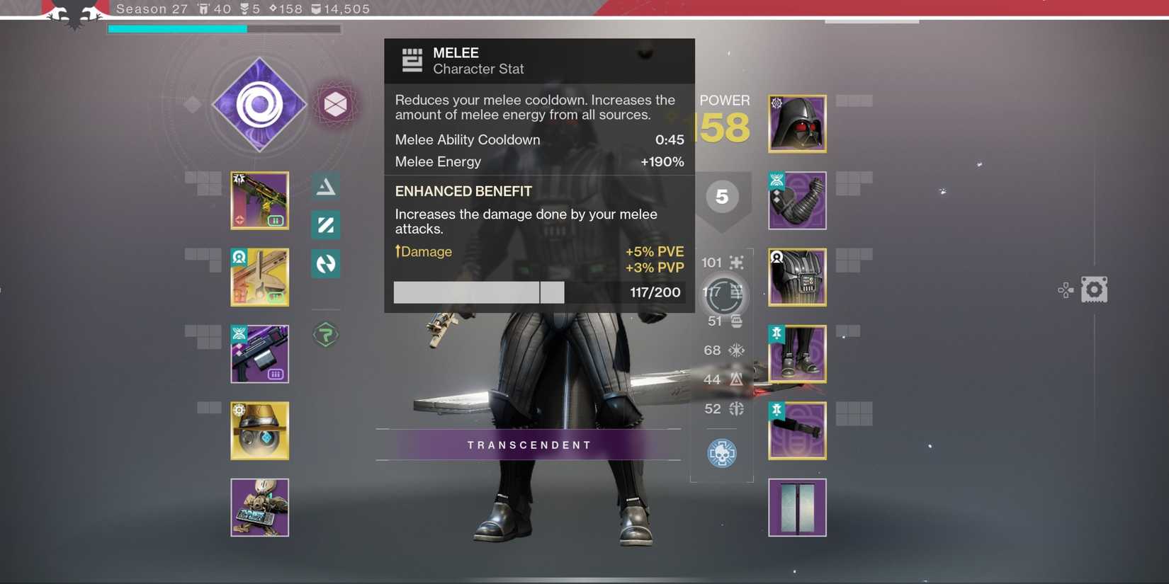 melee stats in destiny 2