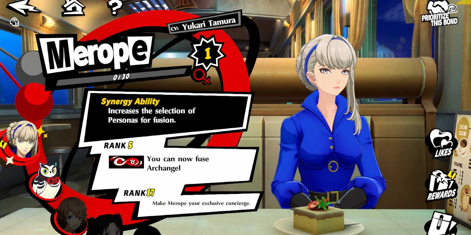 Merope’s synergy level in Persona 5 The Phantom X