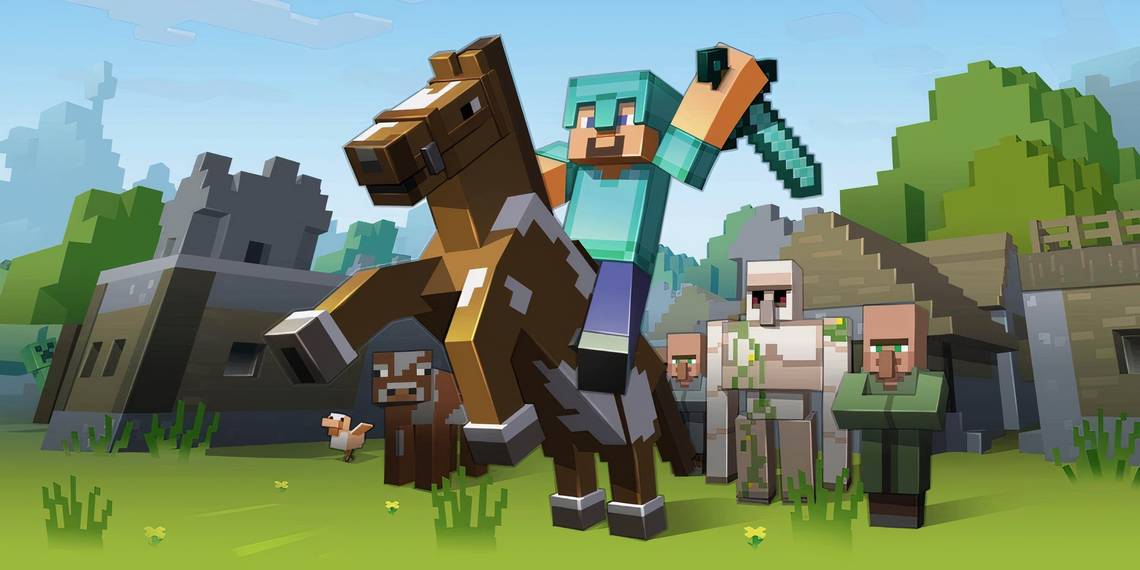 minecraft-steve-with-diamond-armor-ridin