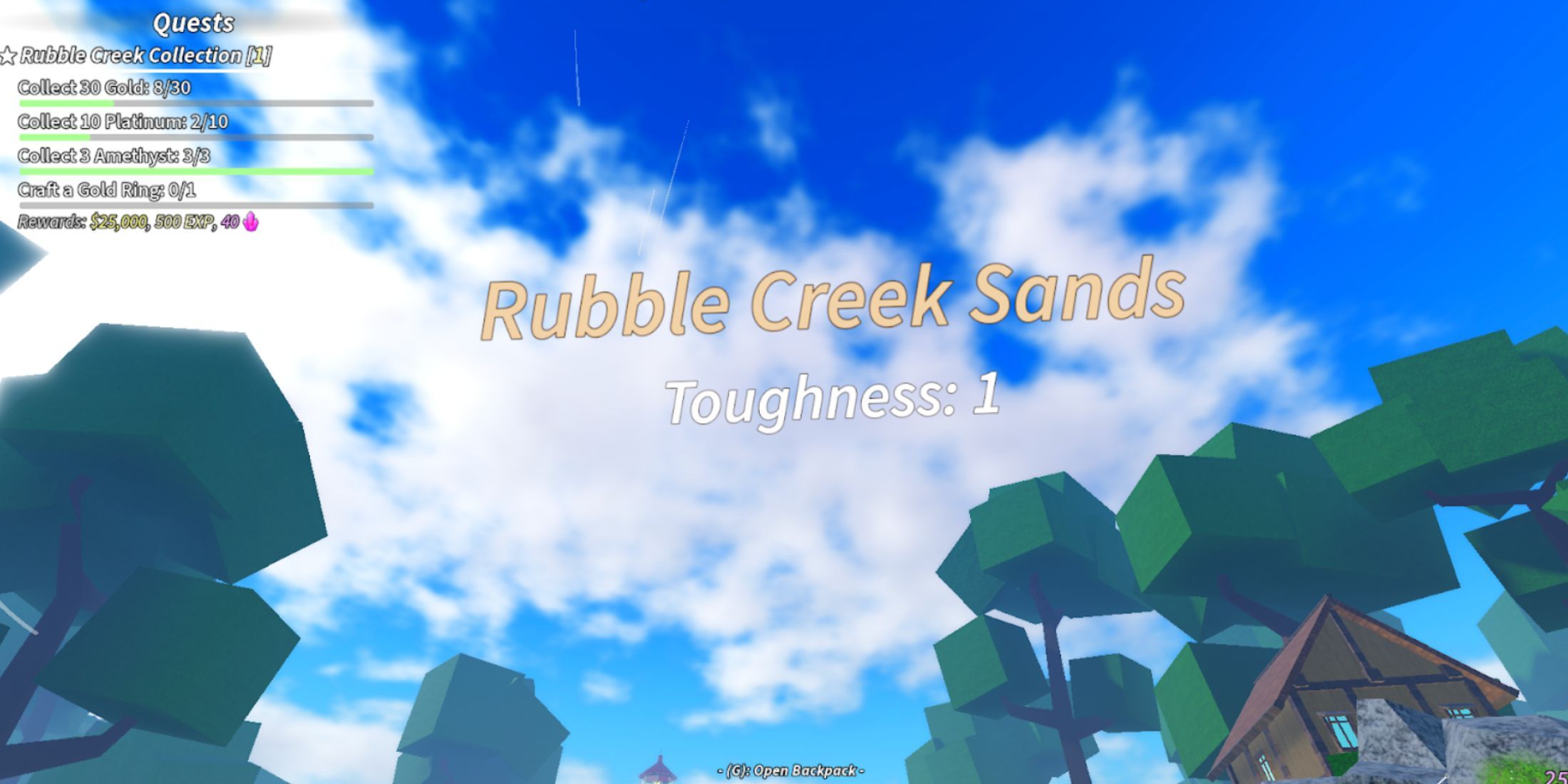 Prospecting rubble creek sands