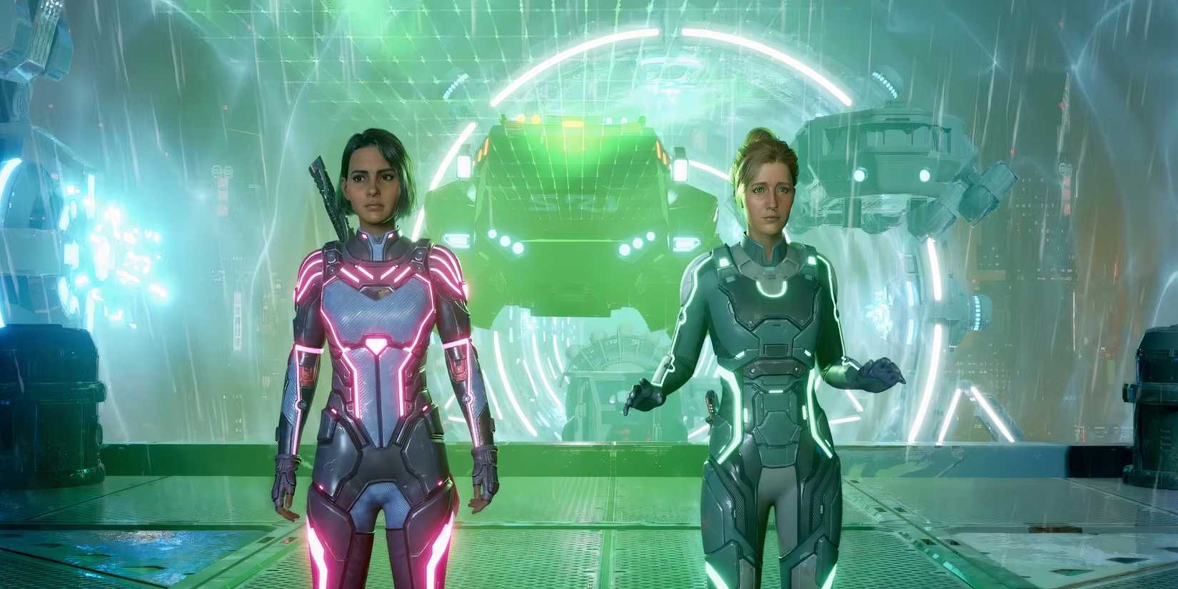 Mio and Zoe in a future world in Split Fiction