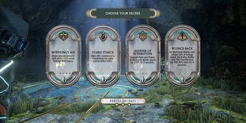 Decree menu in duviri  