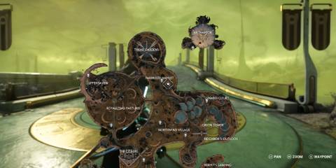 Map marking cave location in duviri