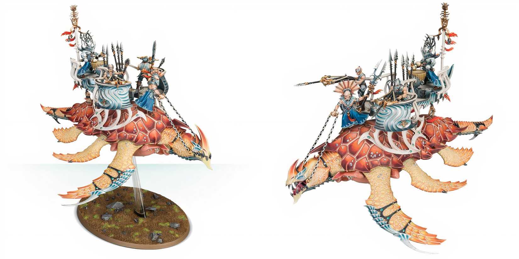 Warhammer Age of Sigmar: 10 Most Expensive Order Miniatures miniagure of an akhelian from two angles