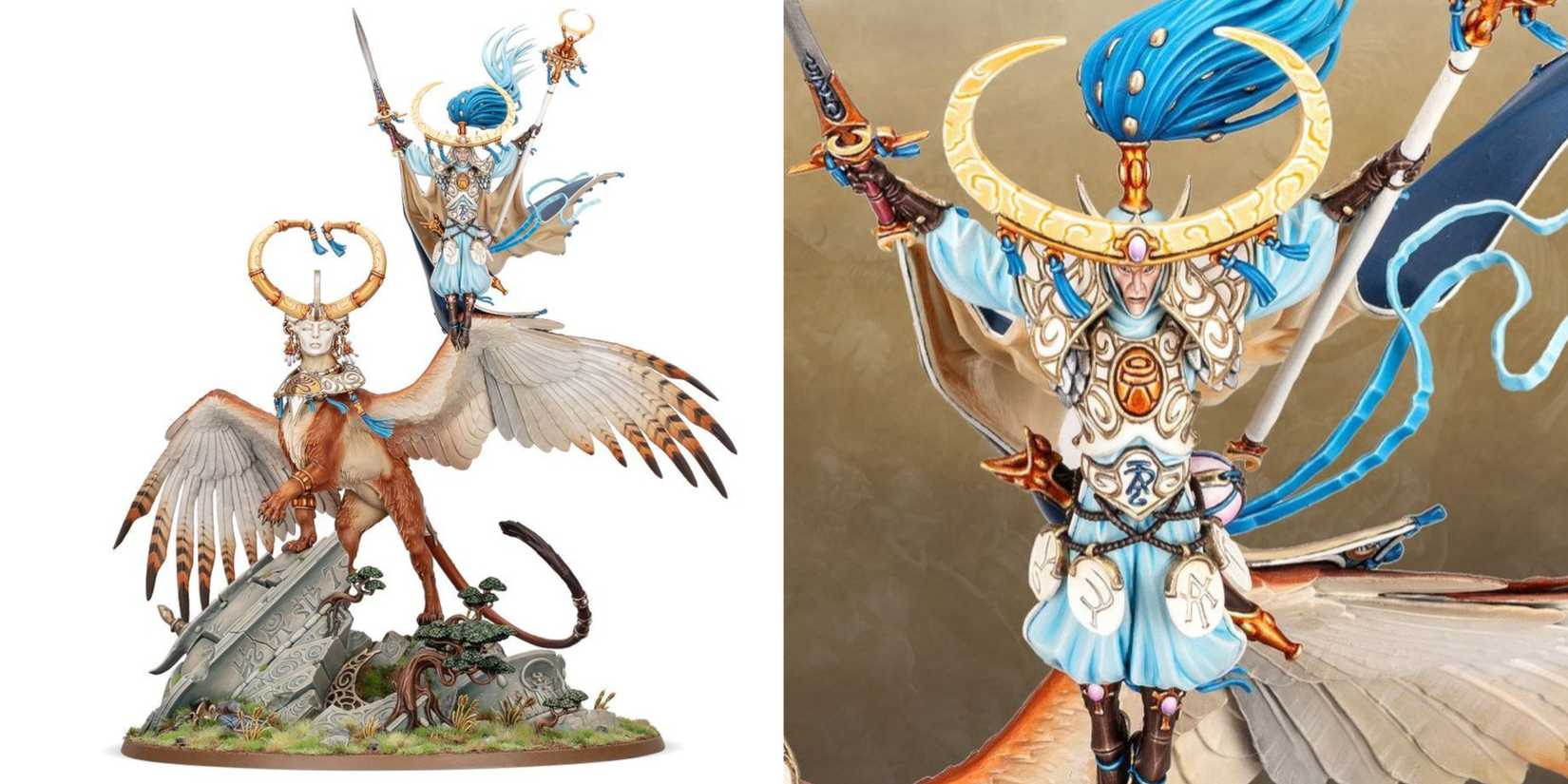 Warhammer Age of Sigmar: 10 Most Expensive Order Miniatures, Ranked minatire of teclis with lunarsphinx