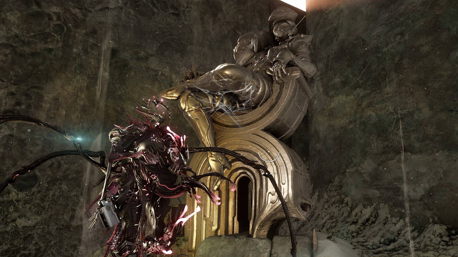 Oraxia in front of Rusalka's statue. 