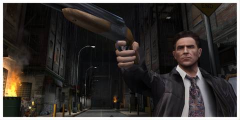 max payne pointing a shotgun