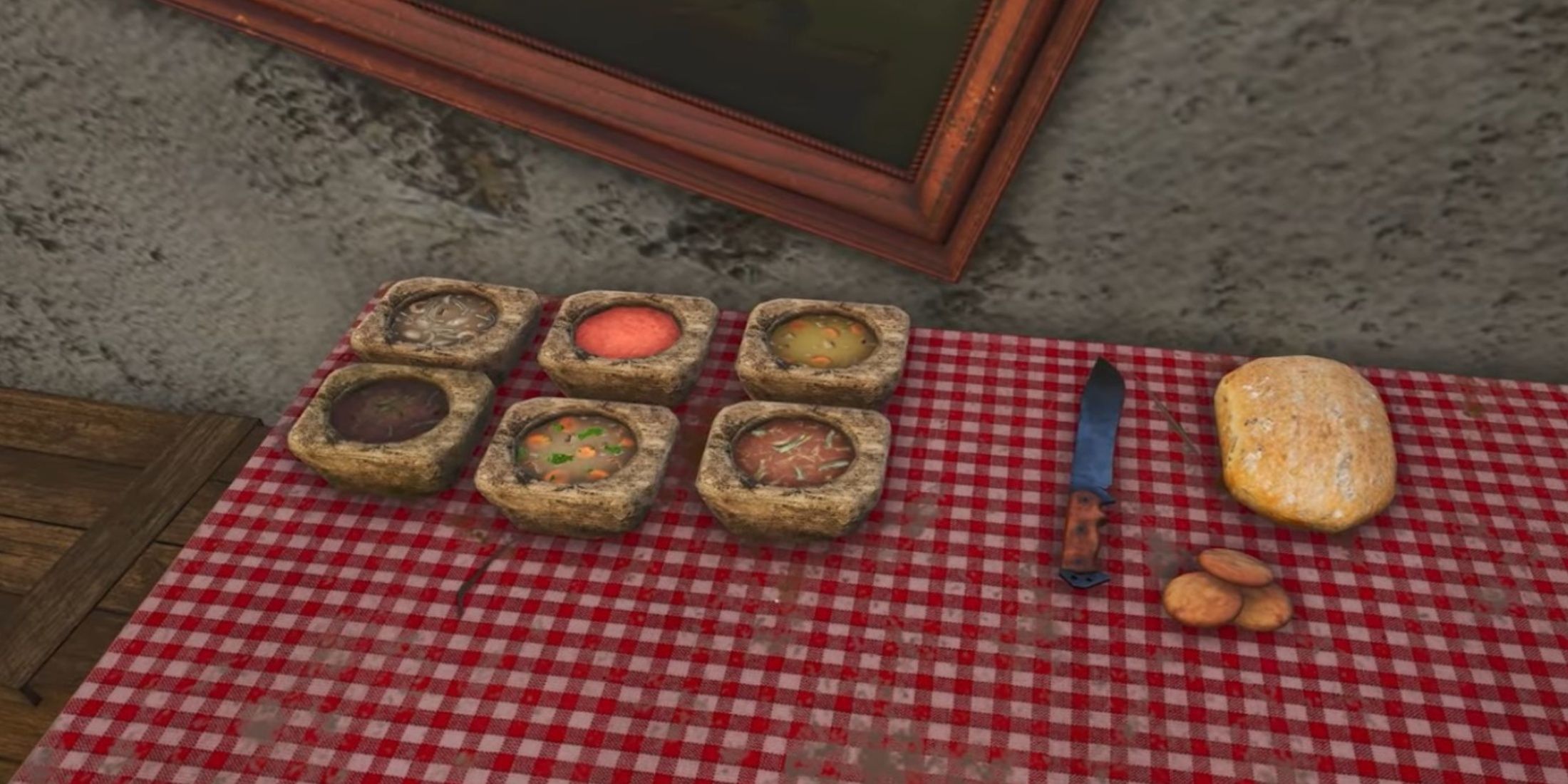 SCUM best foods for muscle featured image soups on a table