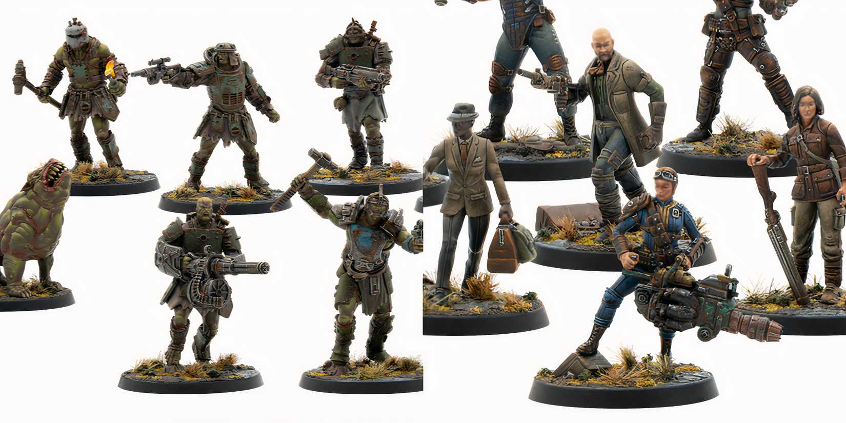 10 Best Miniature Ranges In Tabletop Games, Ranked two sets of miniatures from the game fallout factions