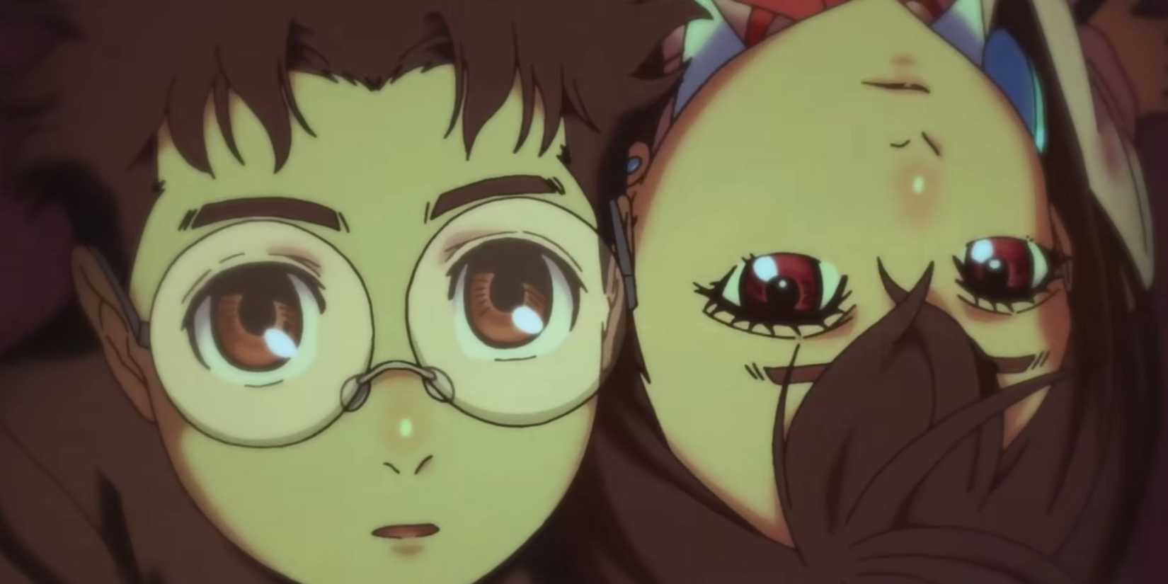Momo and Okarun in the final shot of the first OP - Dandadan