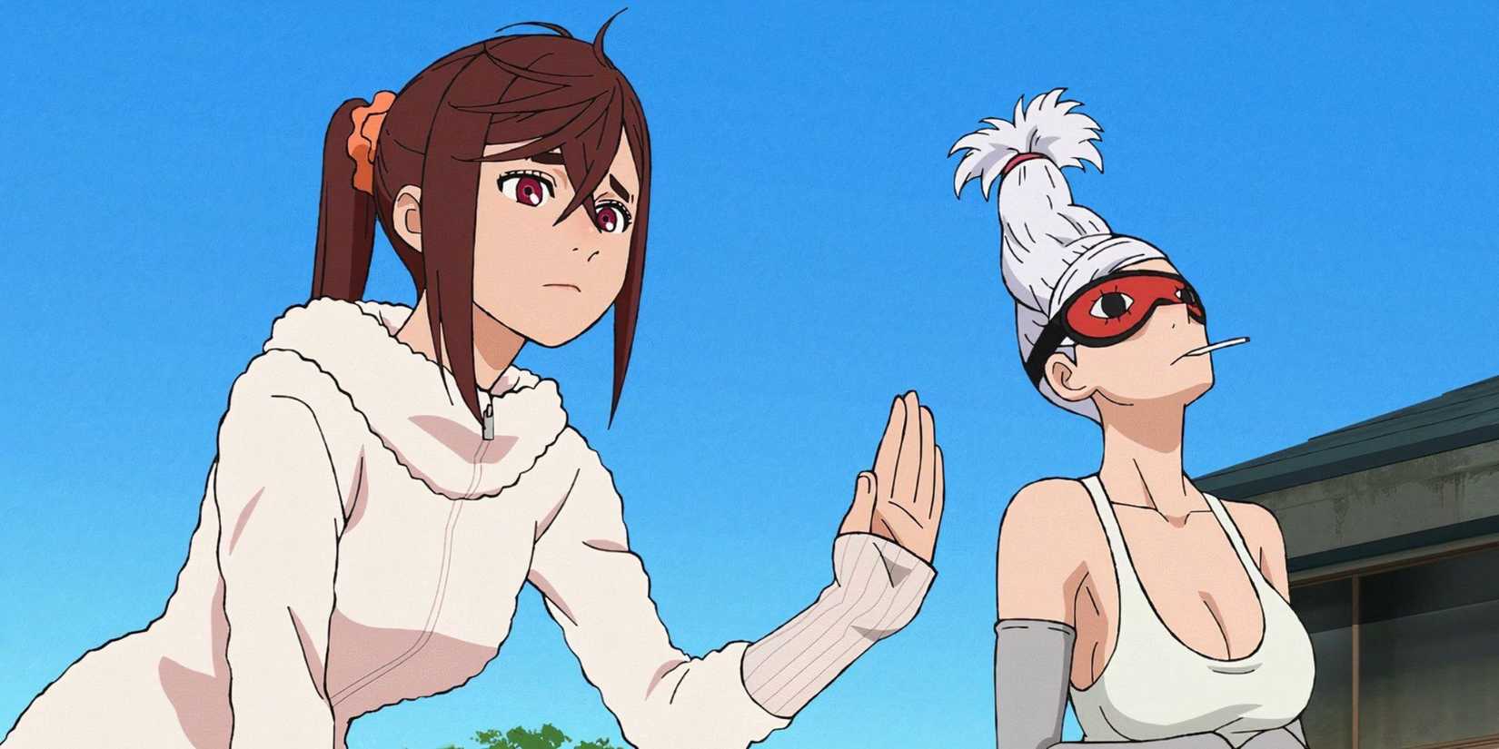 Momo training alongside her grandmother - Dandadan