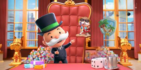 Monopoly GO Tourist Mr. M Token & Palms Shield