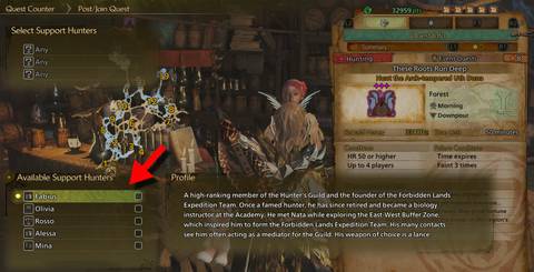 monster-hunter-wilds-fabius-support-hunter-selection
