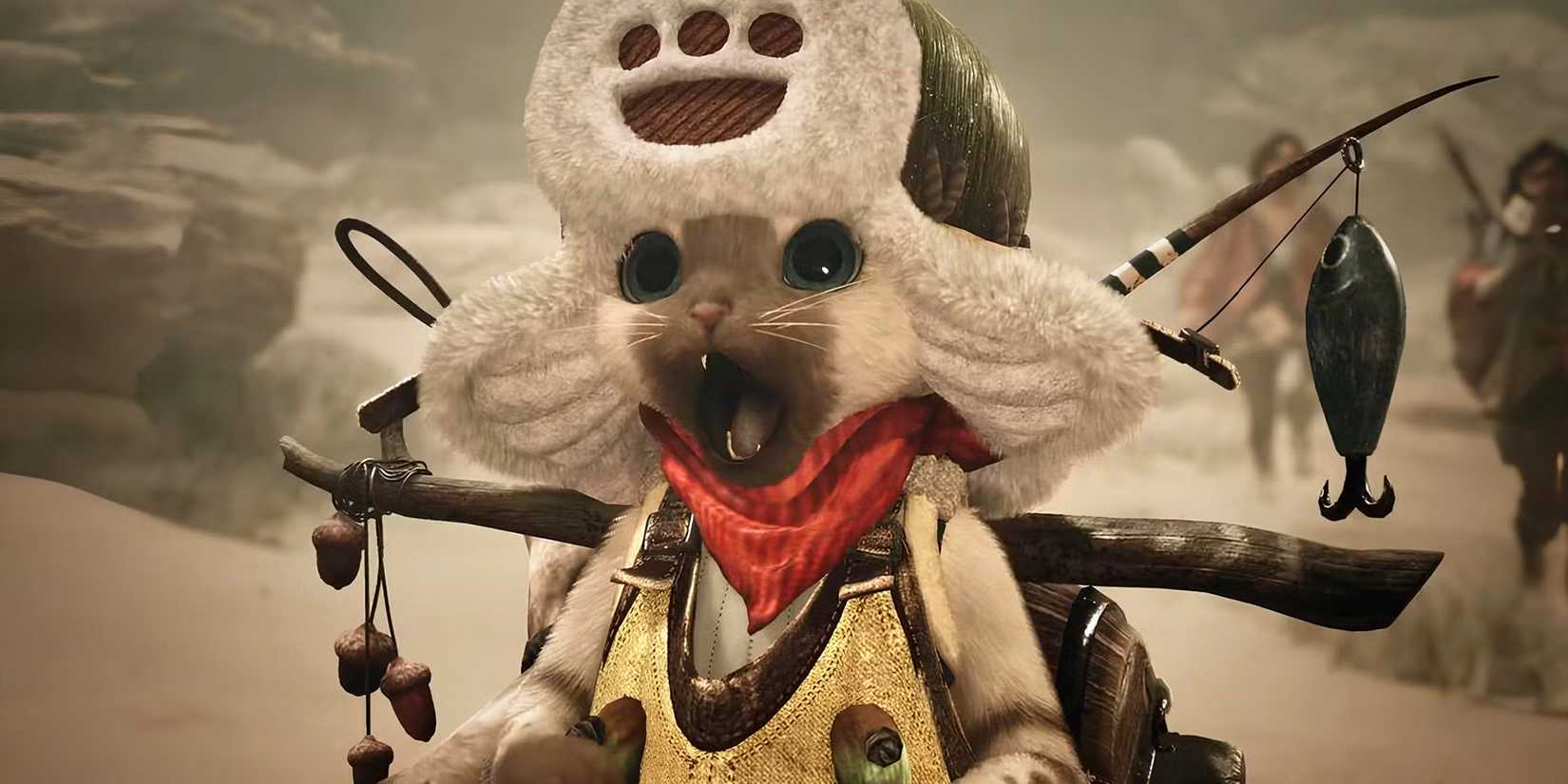 Monster Hunter Wilds surprise looking Palico dehazed edit