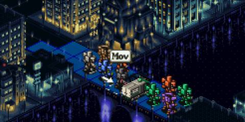 Moving on a grid-based map in Front Mission (SNES)