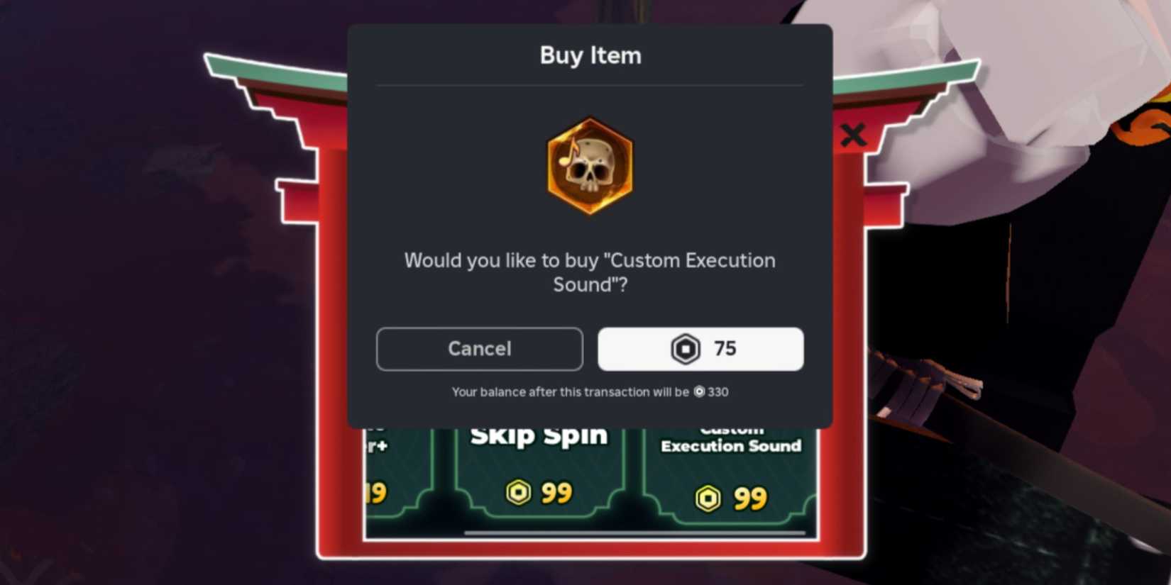 Mugen custom execution sound