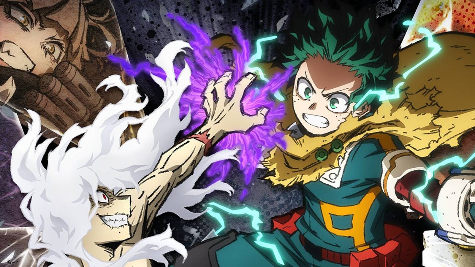 picture: all for one (tomura) and deku clashing.