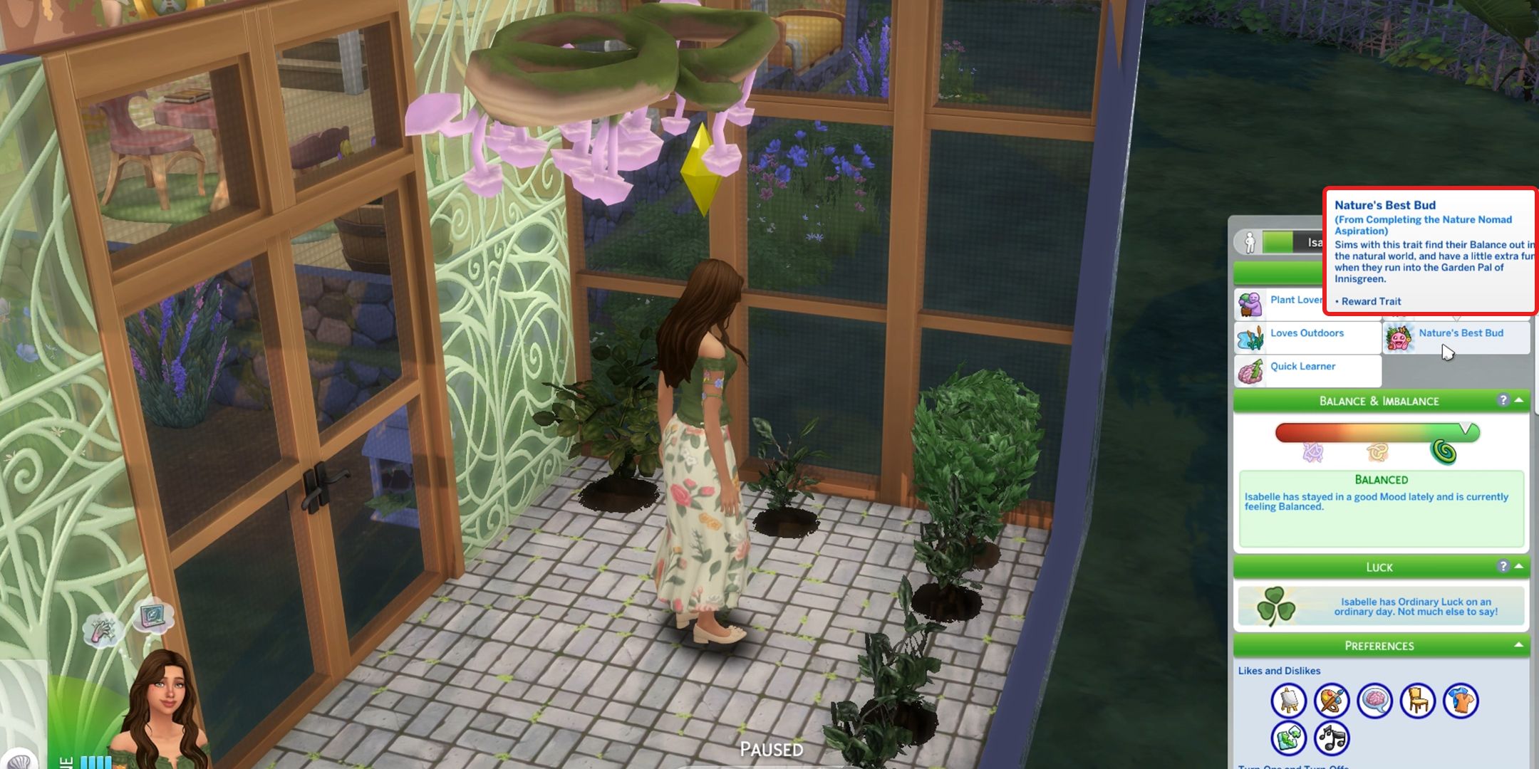nature best bud trait in the sims 4
