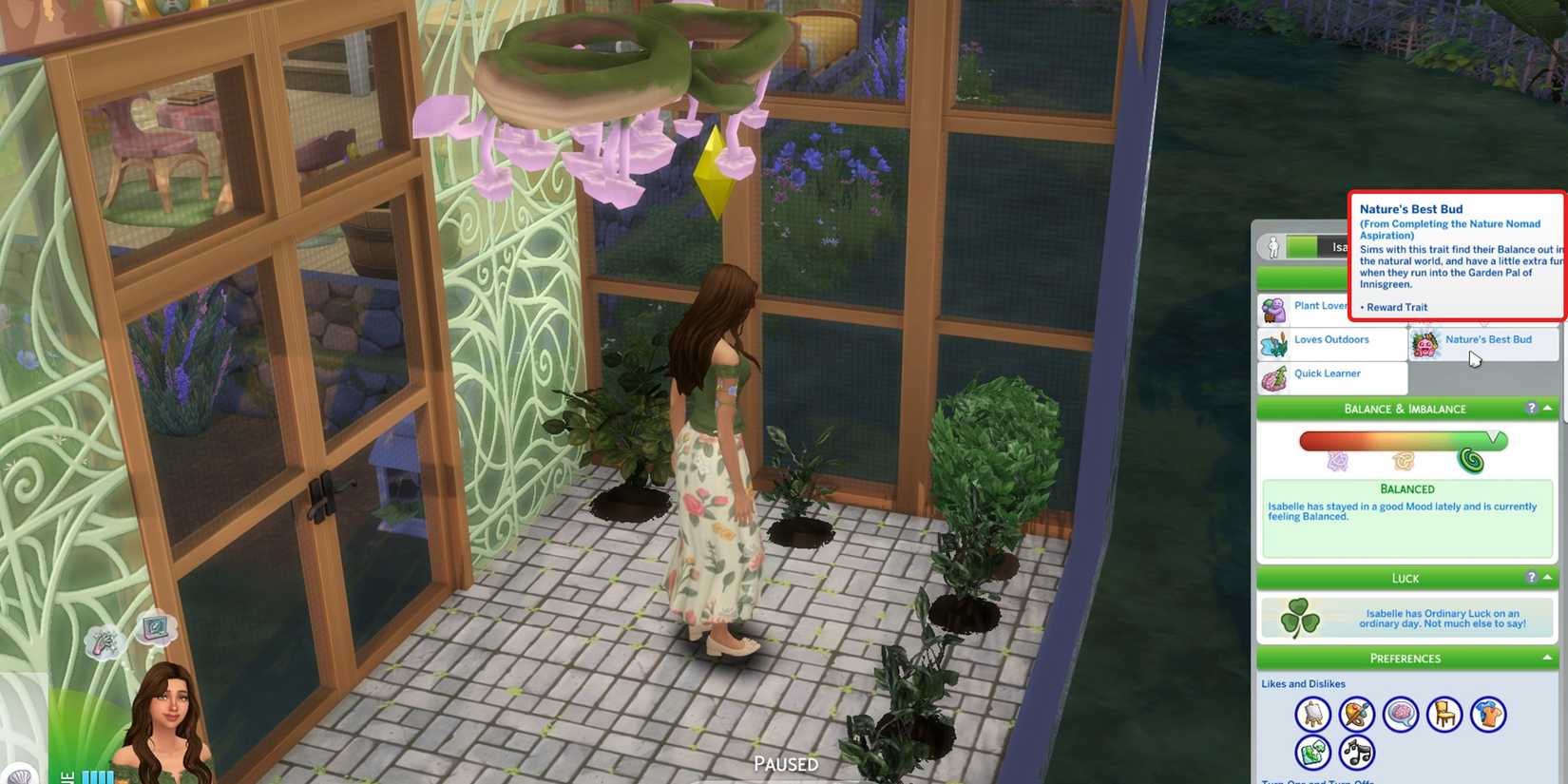 nature best bud trait in the sims 4