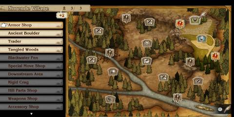 Norende Village map in Bravely Default Flying Fairy (Switch 2)