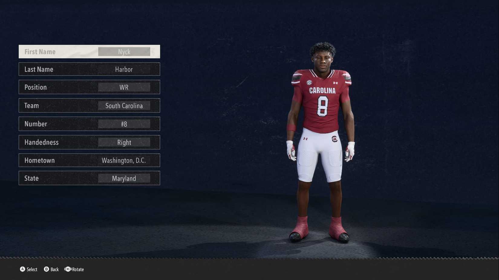 nyck harbor fastest wr in college football 26