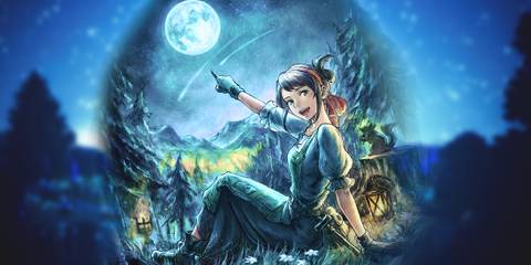 Octopath Traveler 0 Stia key art 2x1 composite night sky