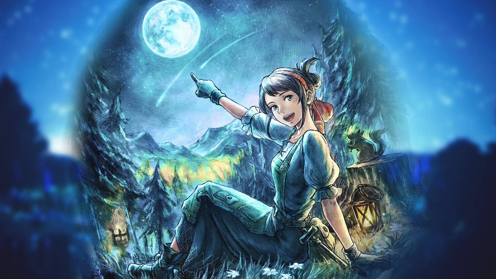 Octopath Traveler 0 Stia key art 2x1 composite night sky