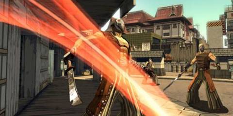 Official screenshot of the game's sword combat - Red Steel 2
