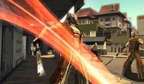 Official screenshot of the game's sword combat - Red Steel 2
