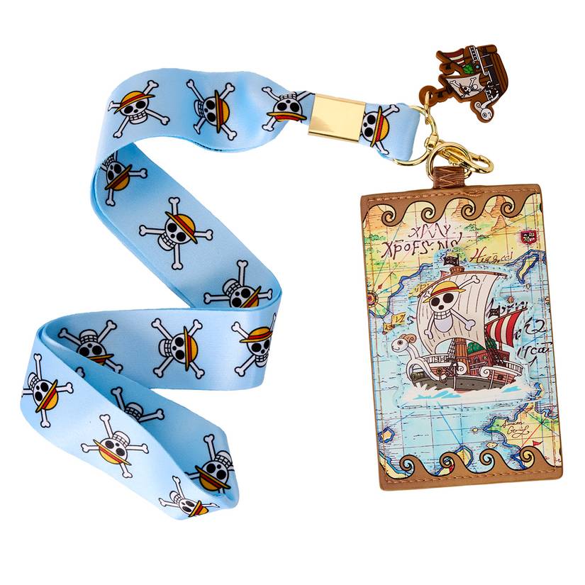 One Piece Going Merry Map Lanyard with Card Holder