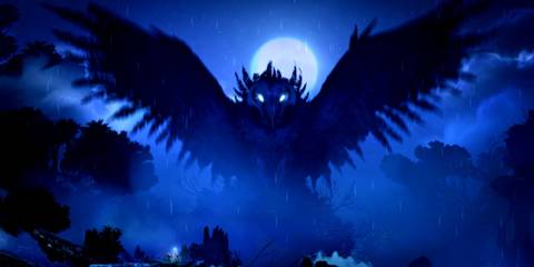 Ori faces the giant owl - Ori And The Blind Forest