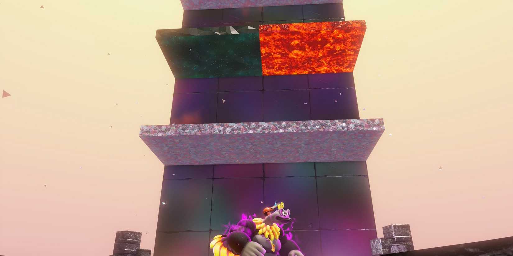Ostrich Bananza Free Climbing’s tower in Donkey Kong Bananza