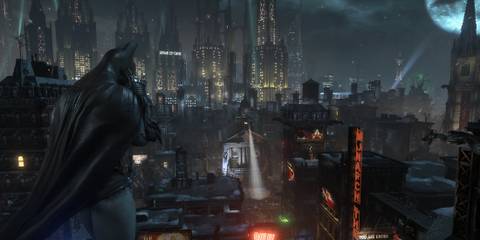 Overlooking Gotham City in Batman Arkham City (PS3)