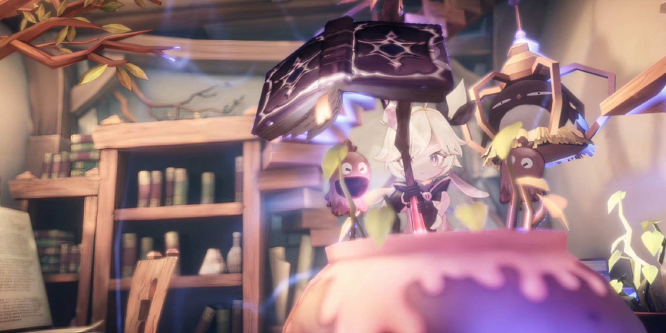 Pierby crafting something from WitchSpring R.