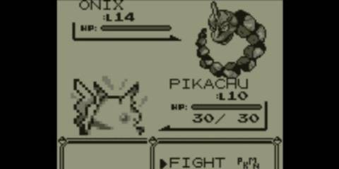 Pikachu fighting an Onix - Pokemon Red And Blue