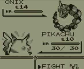 Pikachu fighting an Onix - Pokemon Red And Blue