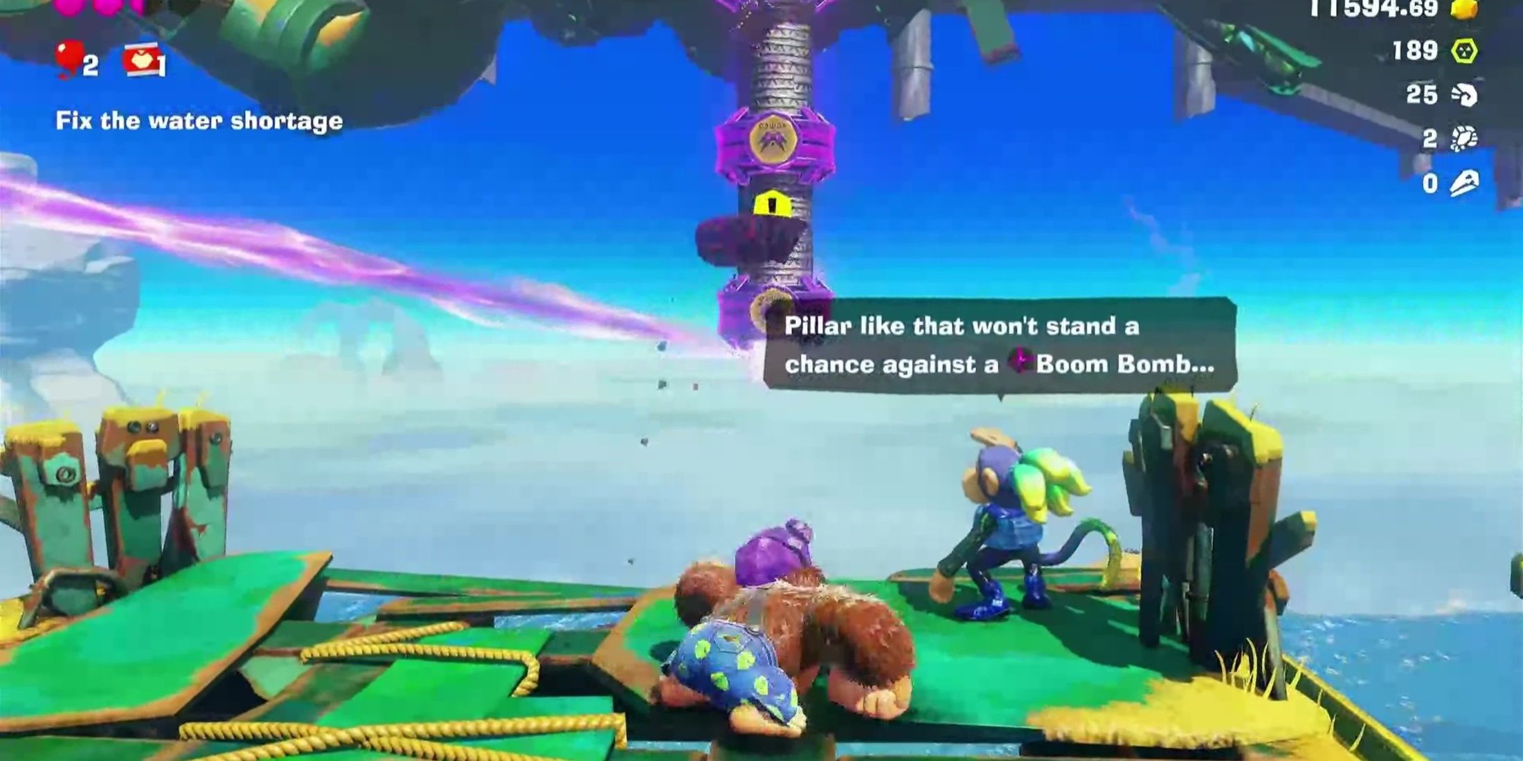 pillar destruction donkey kong bananza