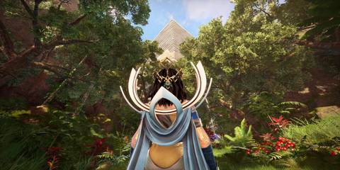 Player standing in a forest in Islands of Insight
